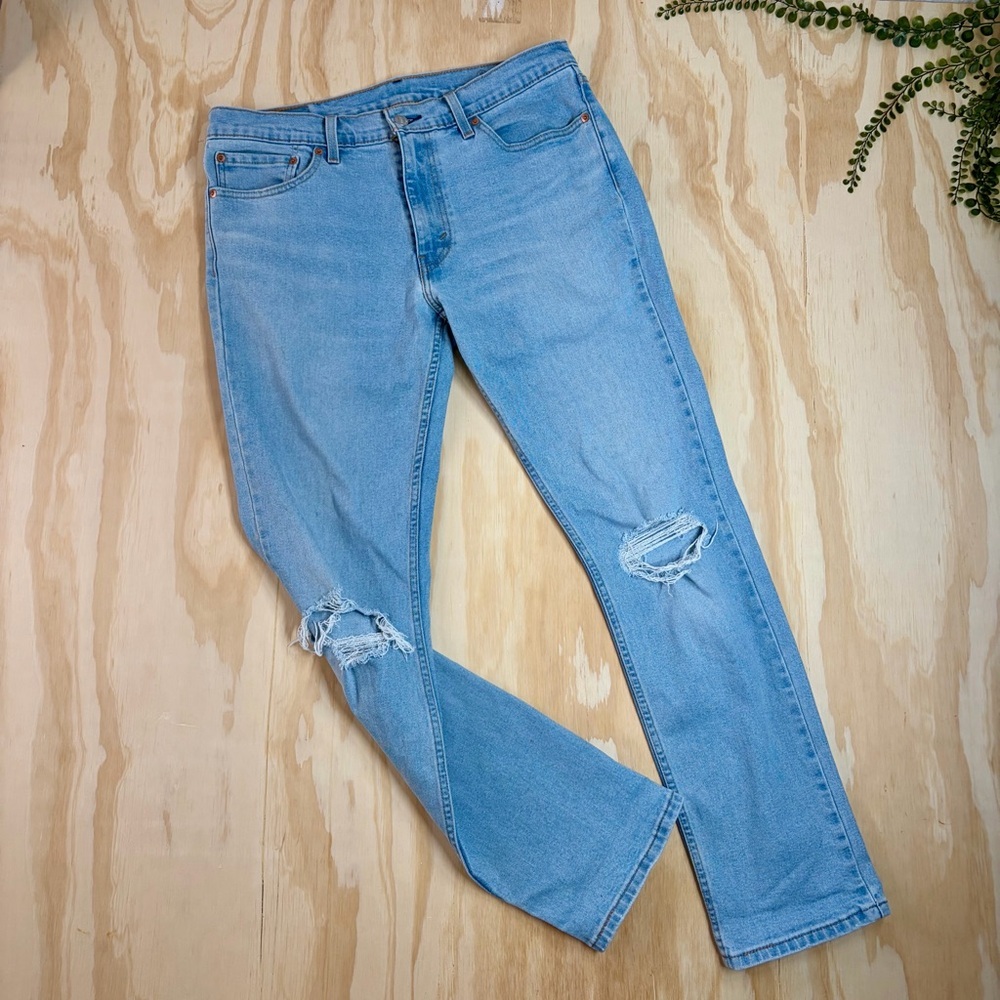 Levi’s 511 Slim Fit Jeans W33 L32 Light Wash Distressed Stretch